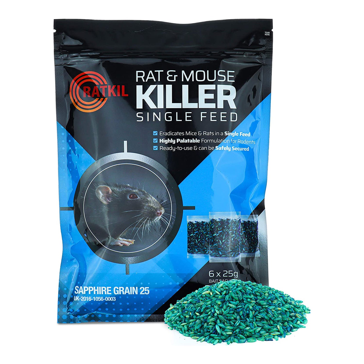 RAT MOUSE POISON BAIT MAX STRENGTH RODENT KILLER GRAINS KILLS IN A